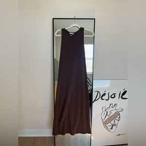Zara Chocolate Brown Maxi Racerback Dress